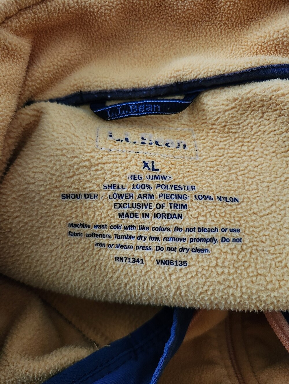 L.L. BEAN Men's Size XL Colorblock Polartec Fleece Sweater Jacket Grey Yellow - Picture 6 of 14